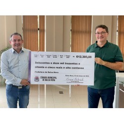 Prefeitura de Balsa Nova recebe mais de R$ 600 mil de devolução da Câmara Municipal